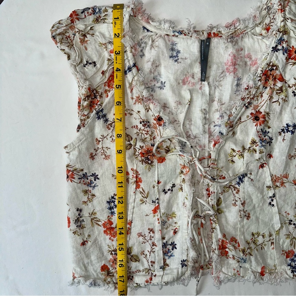 Anthropologie Boho White Floral Blouse Size: XS - Picture 9 of 10